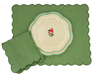 Fabled Flora Scalloped Dinner Plate - Set of 4
