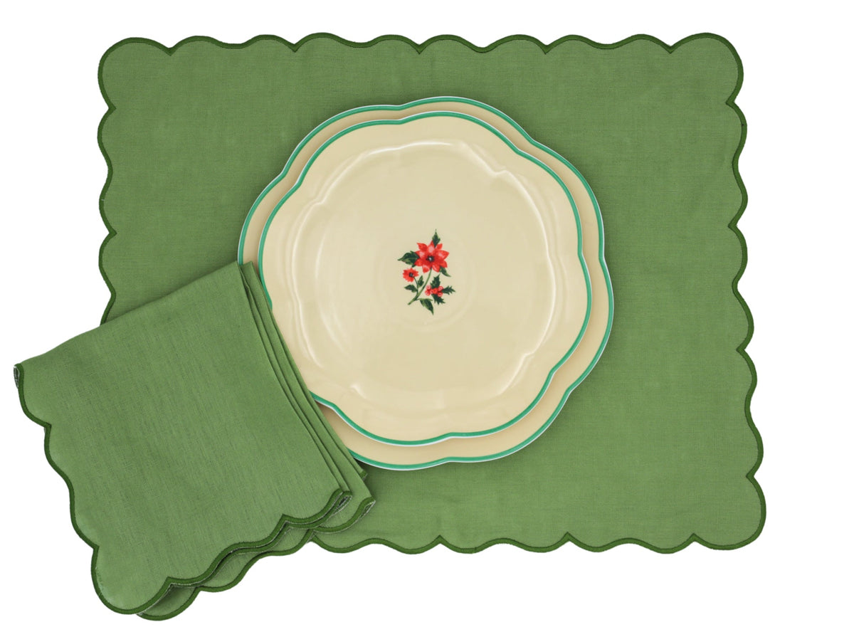 Fabled Flora Scalloped Starter Plate - Set of 4