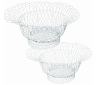 Round White French Wire Basket