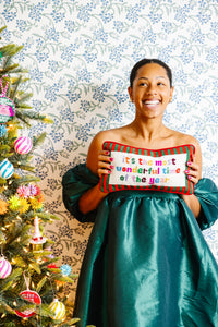 Most Wonderful Time Needlepoint Pillow