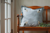Estella Pillow – Blue Embroidered Floral Pillow Cover (20x20)