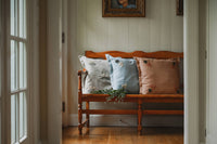 Estella Pillow – Blue Embroidered Floral Pillow Cover (20x20)
