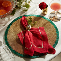 Gold Trim Dinner Napkins – Berry (Set of 2)