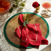 Enamel Bow Skinny Napkin Rings – Green (Set of 4)