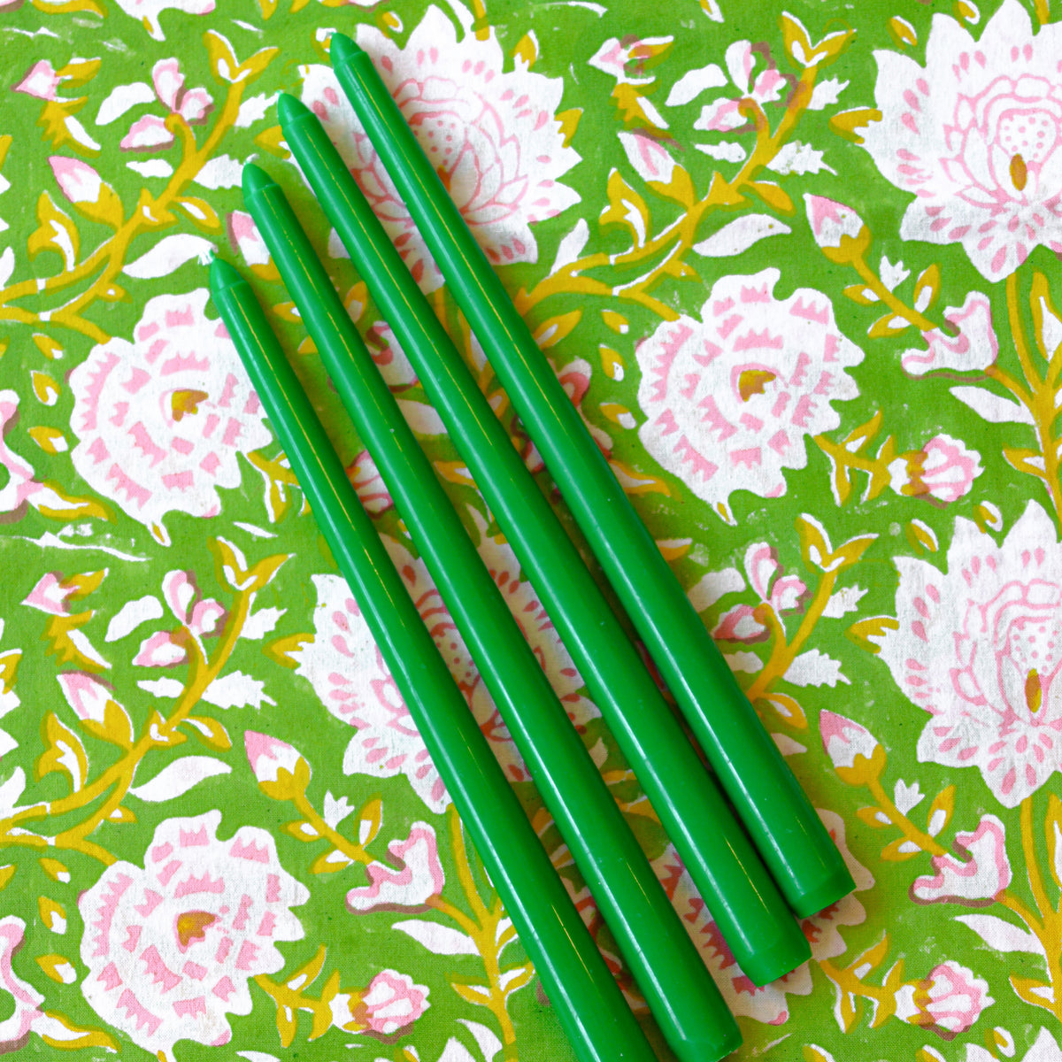 24 Extra Tall Grass Green Taper Candle - 6 Packs of 4
