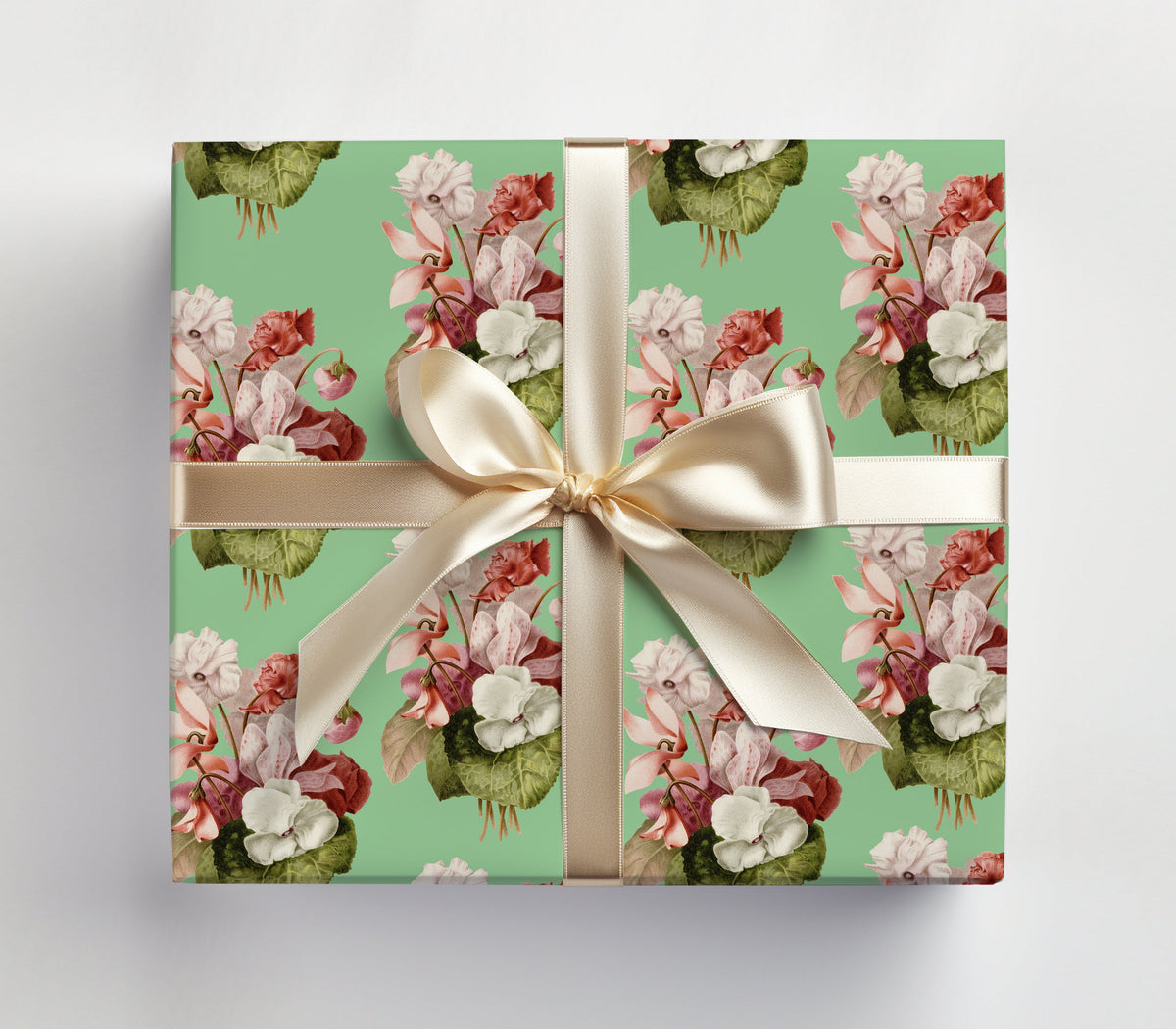 Green Floral Gift Wrp