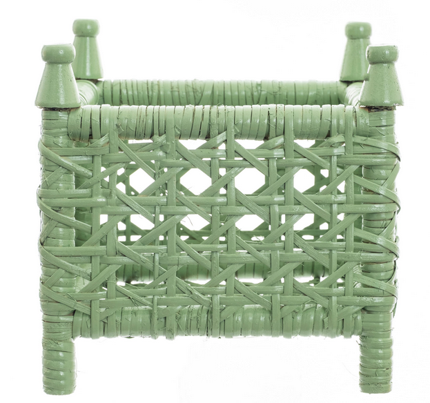 Green Cane Wicker Box Planter (Various Sizes)