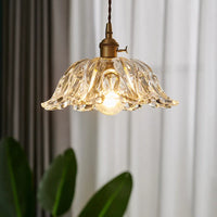 Japanese Glass Pendant Light - Vintage Brass (Various Sizes)