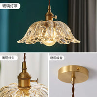 Japanese Glass Pendant Light - Vintage Brass (Various Sizes)