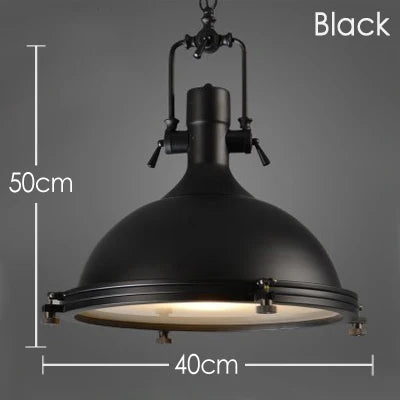 Nora's Retro Industrial Metal Pendant Light (Various Colors)