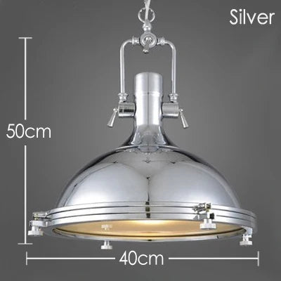 Nora's Retro Industrial Metal Pendant Light (Various Colors)
