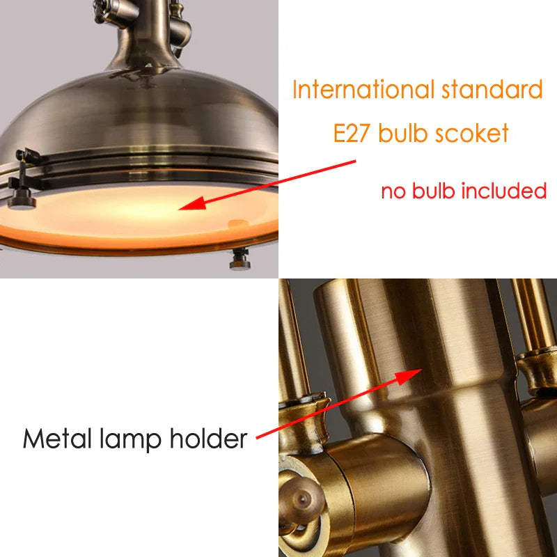 Nora's Retro Industrial Metal Pendant Light (Various Colors)