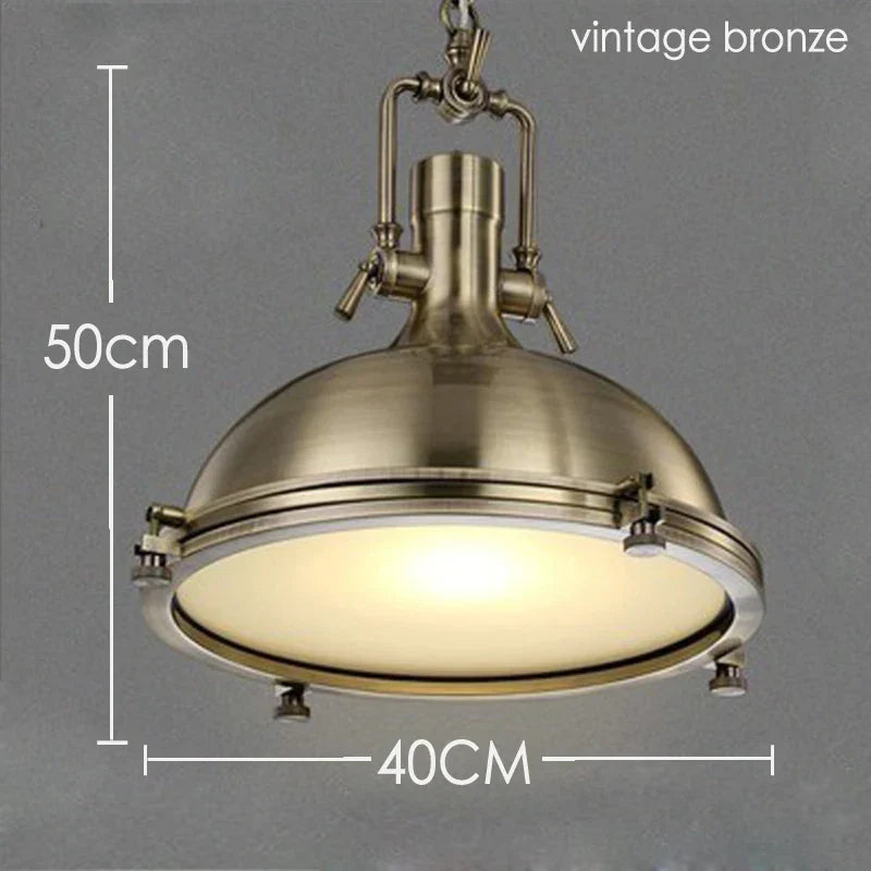 Nora's Retro Industrial Metal Pendant Light (Various Colors)