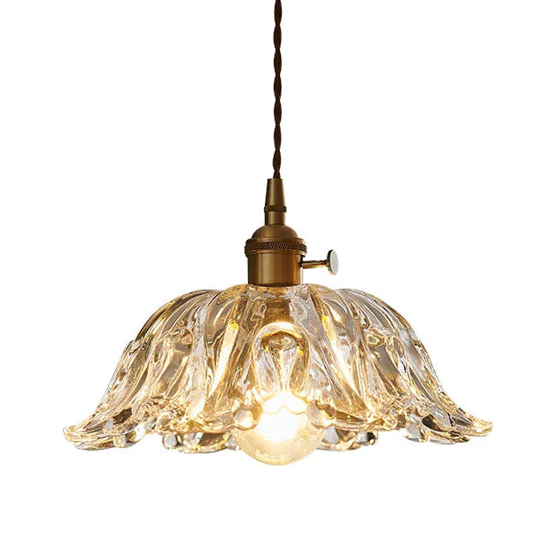 Japanese Glass Pendant Light - Vintage Brass (Various Sizes)