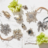 Baguette Snowflake Hanging Ornament, Crystal