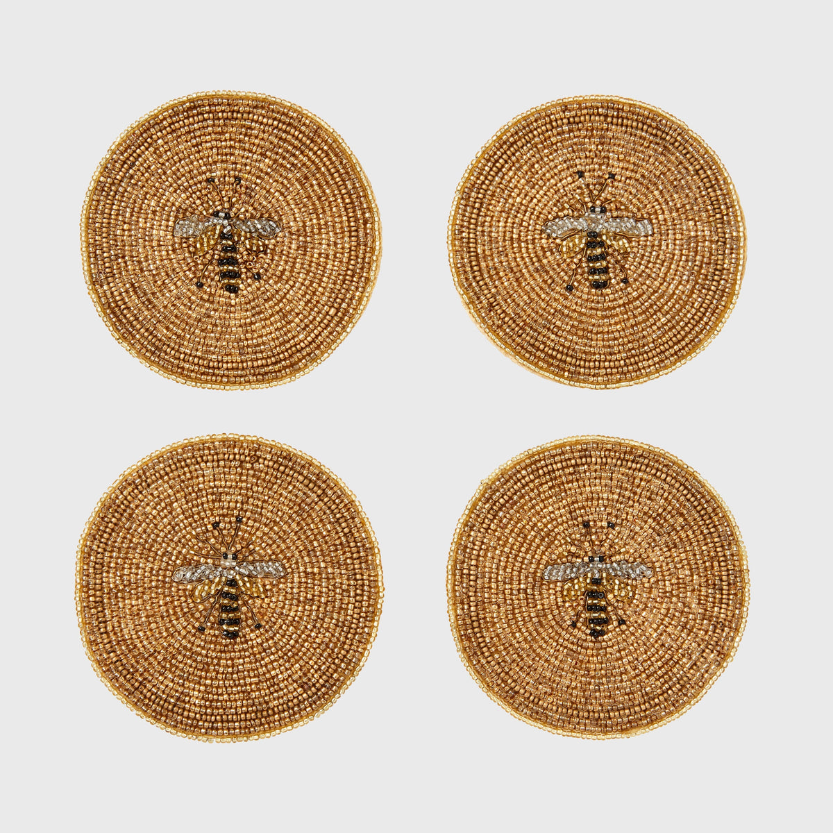 Stripey Bee Coasters – Set of 4