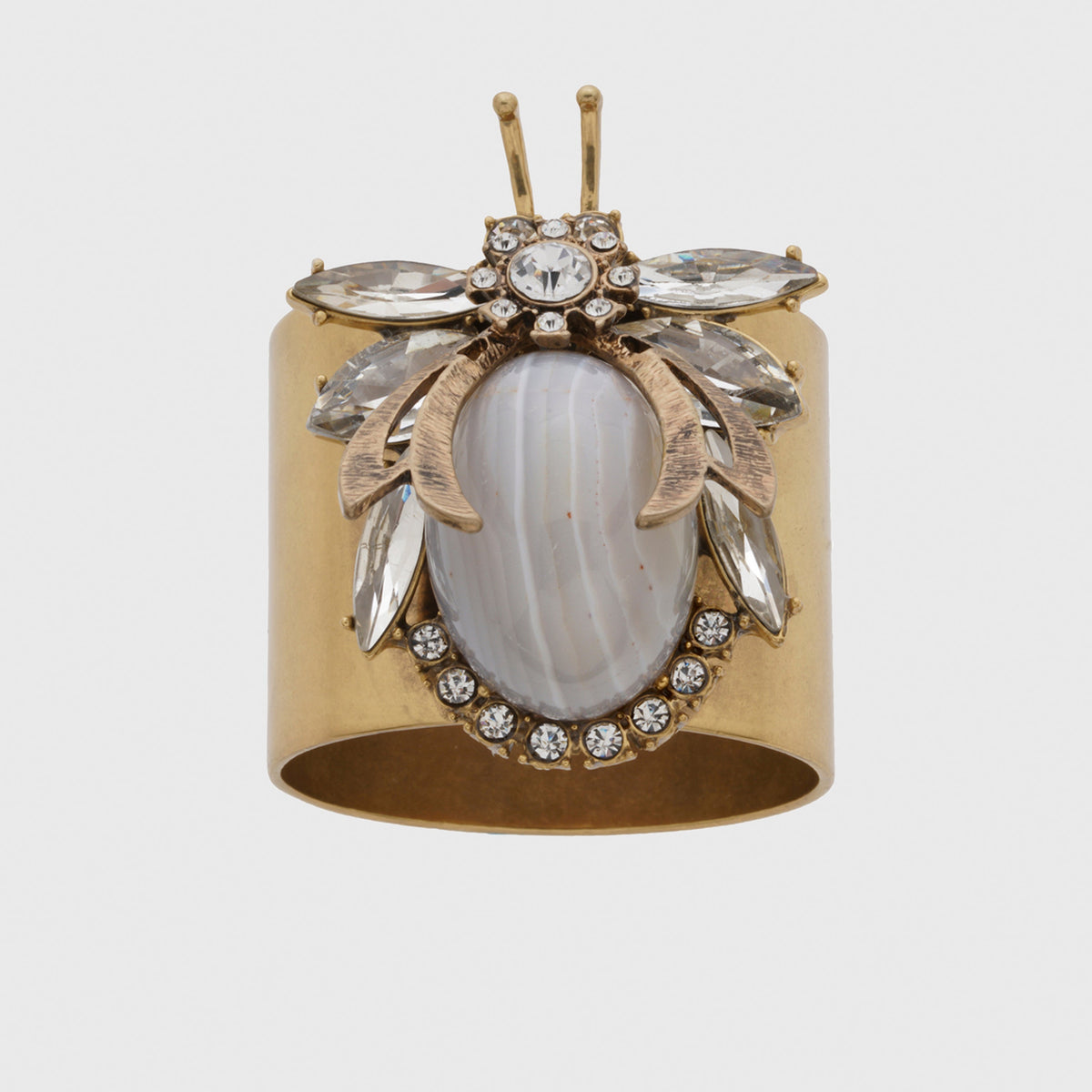 Vintage Bug Napkin Rings – Grey Agate (Set of 2)