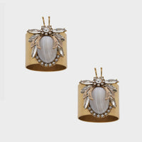 Vintage Bug Napkin Rings – Grey Agate (Set of 2)