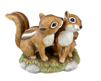 HOMCO Hand Painted Porcelain Sweetheart Chipmunks Figurine