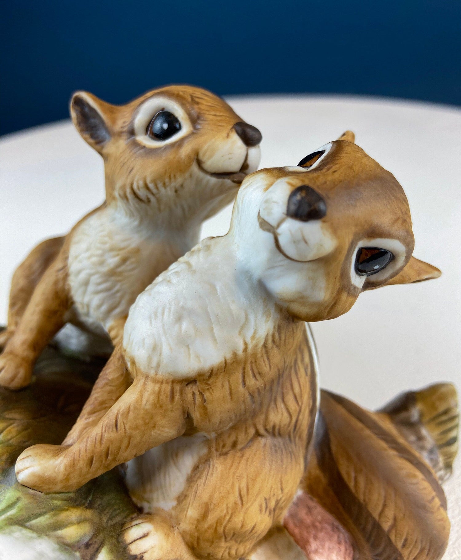 HOMCO Hand Painted Porcelain Sweetheart Chipmunks Figurine