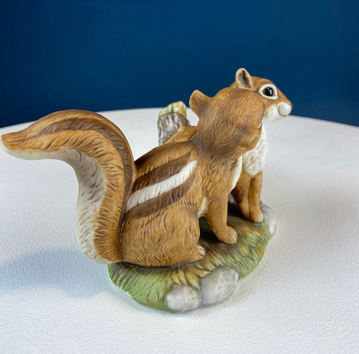 HOMCO Hand Painted Porcelain Sweetheart Chipmunks Figurine
