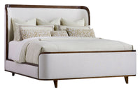 Elegant Wood Trimmed Bed - Organic Brown