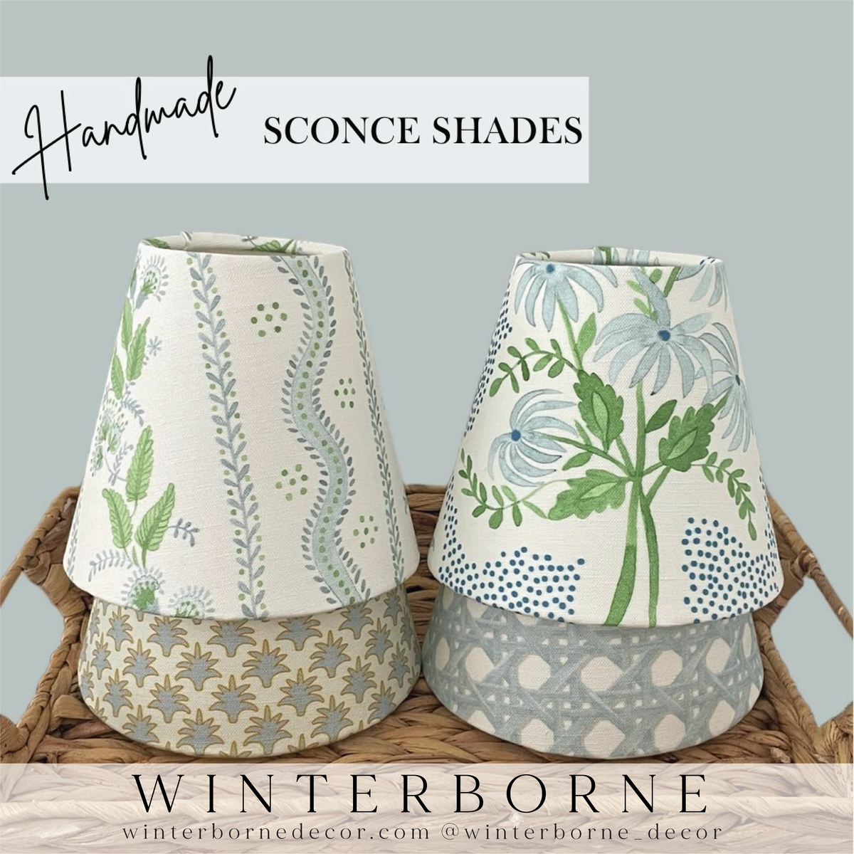 Powder Blue Striped Sconce Shade (various colors)