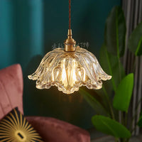 Japanese Glass Pendant Light - Vintage Brass (Various Sizes)