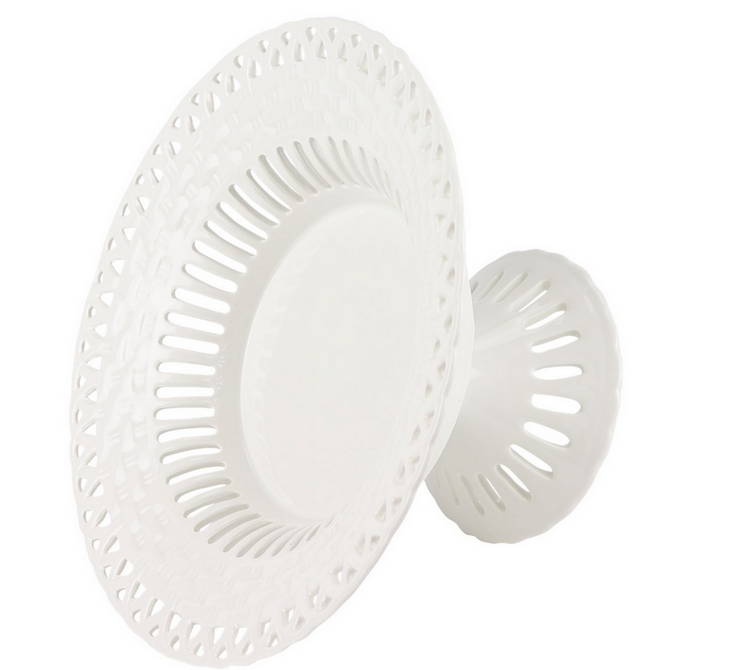 White Pierced Pedestal Bowl (2 Sizes)