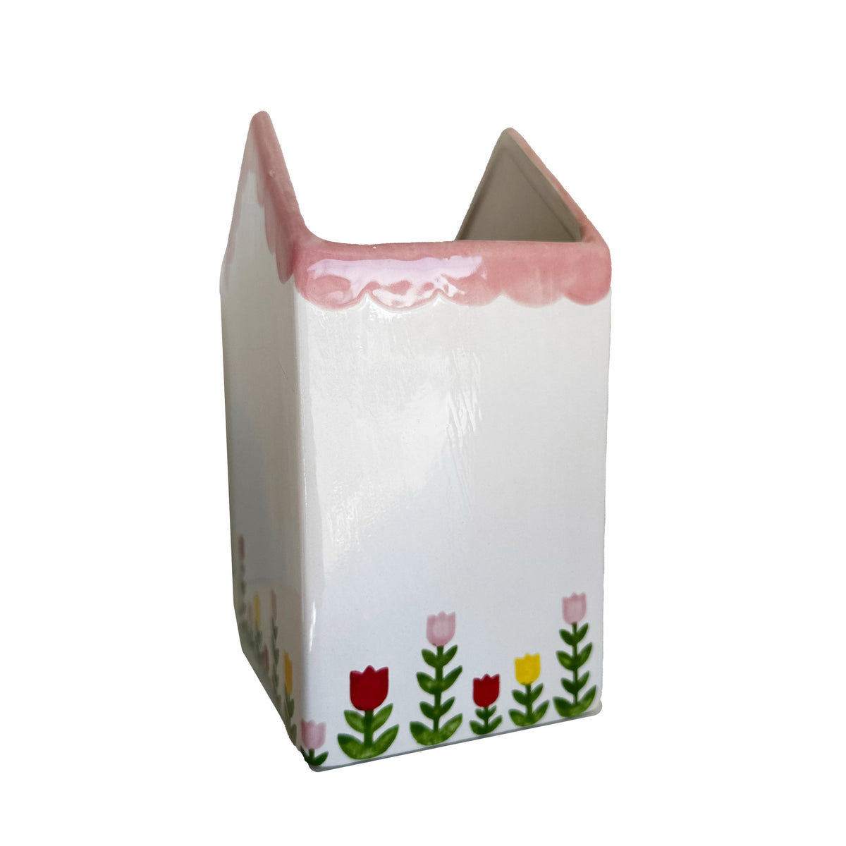 Tulip Fever Scalloped House Vase/Container (3 Colors)