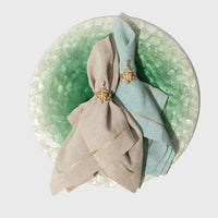Gold Trim Dinner Napkins – Seafoam (Set of 2)