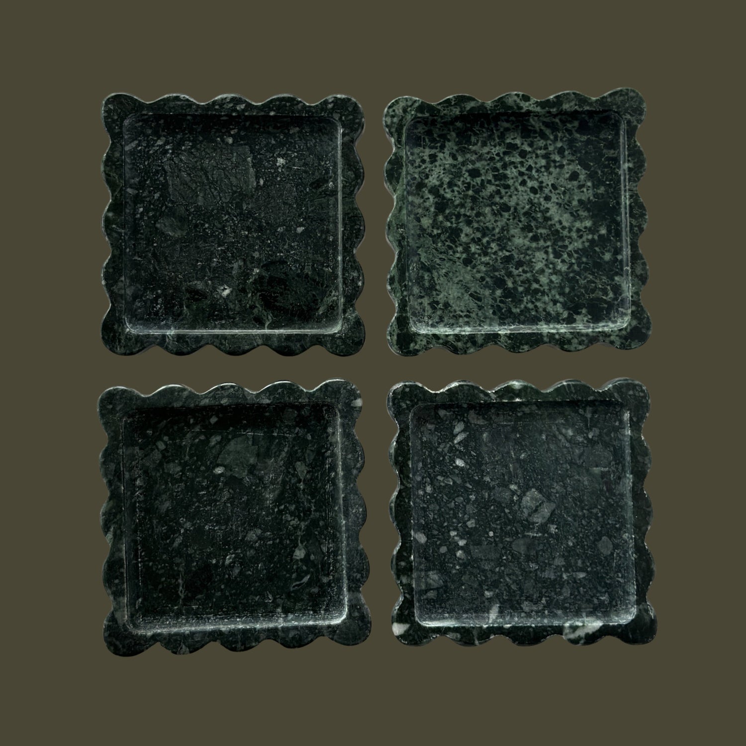 Box Coaster Set in Emerald