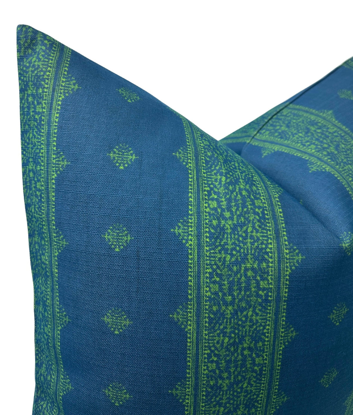 Peter Dunham Fez Pillow Cover in Green Indigo, Indoor Outdoor (Various Sizes)