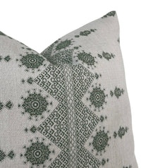 Carmania Pillow Cover in Green, Indoor Outdoor (Various Sizes)