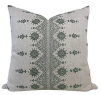 Carmania Pillow Cover in Green, Indoor Outdoor (Various Sizes)