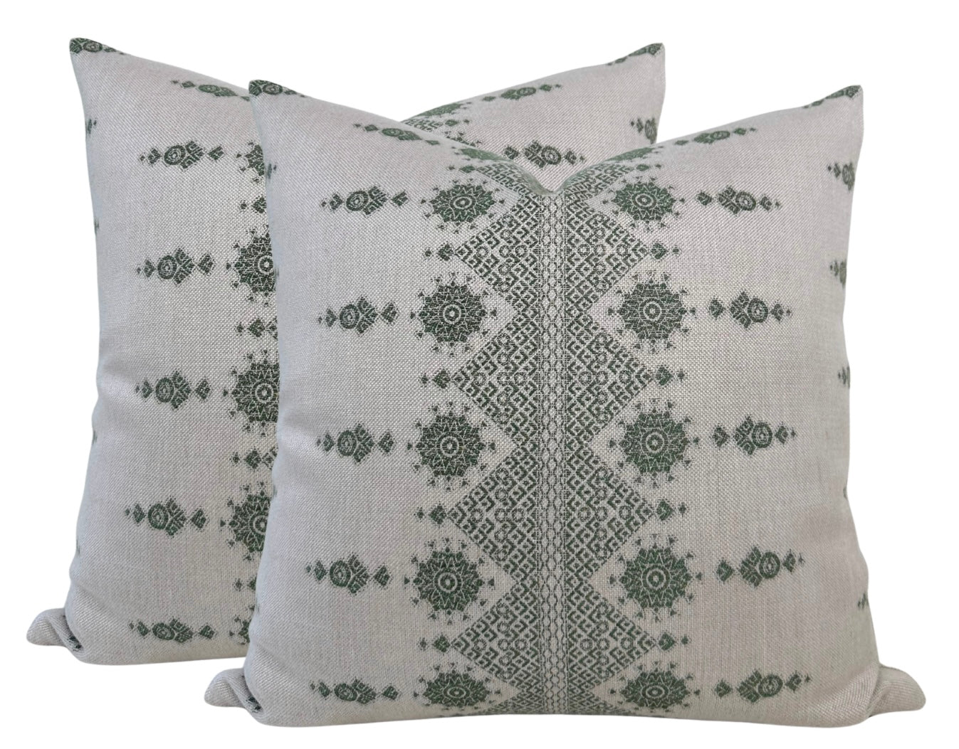 Carmania Pillow Cover in Green, Indoor Outdoor (Various Sizes)