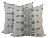 Carmania Pillow Cover in Green, Indoor Outdoor (Various Sizes)