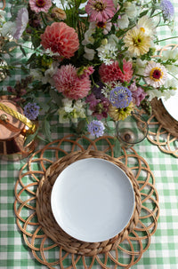 Moss Ruffled Gingham Tablecloth (Various Sizes)