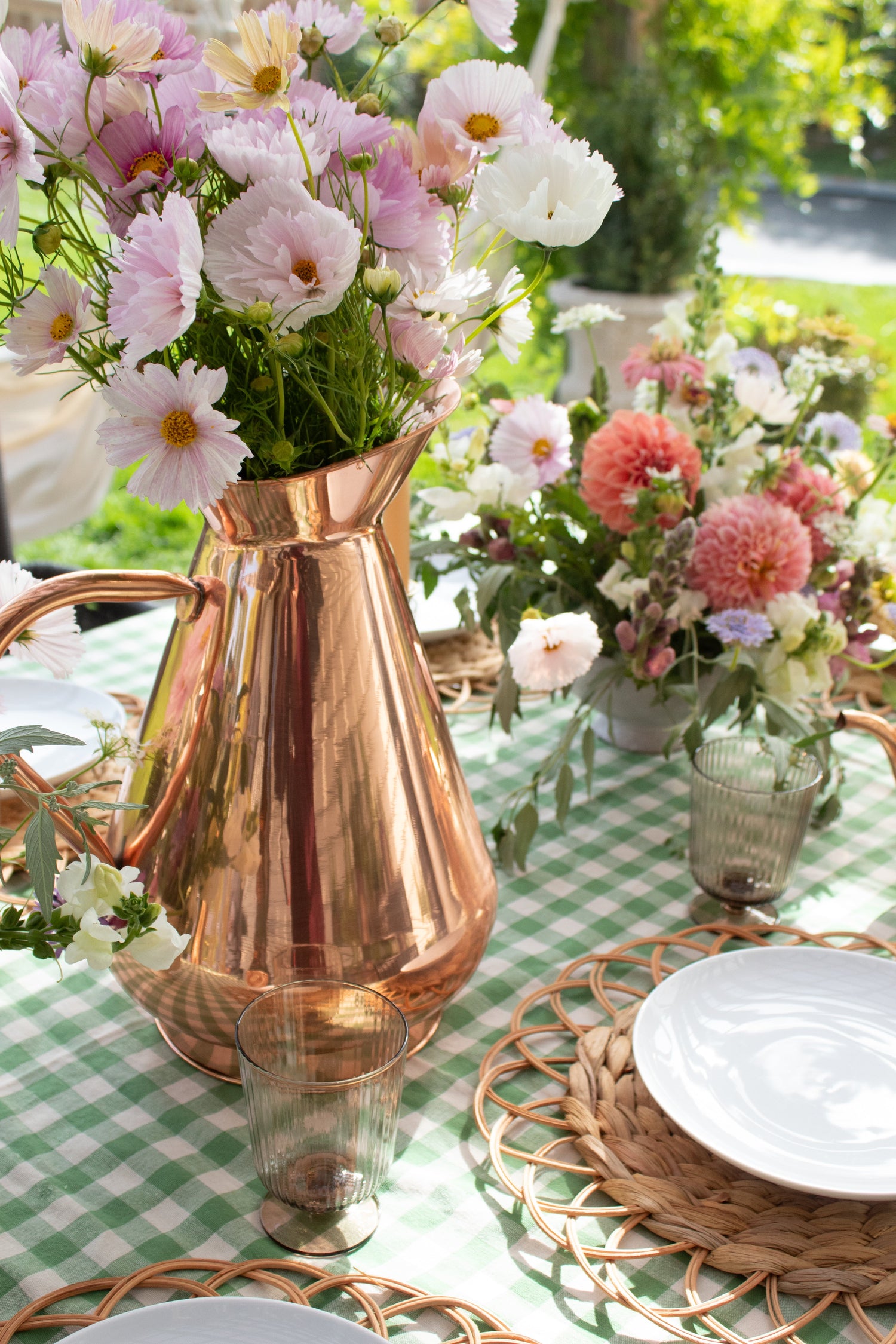 Moss Ruffled Gingham Tablecloth (Various Sizes)