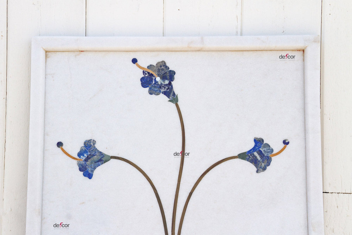 Precious Botanical Inlay Marble Panel