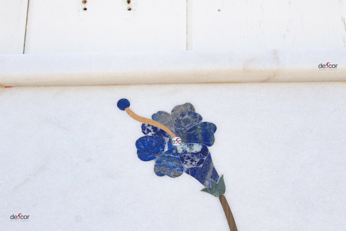 Precious Botanical Inlay Marble Panel
