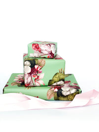Green Floral Gift Wrp