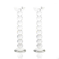 Pair of 12" Crystal Ball Candlesticks
