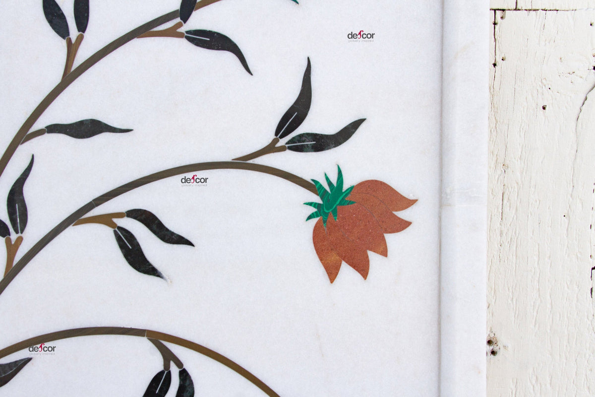 Marble Gemstone Inlay Campanula Wall Panel