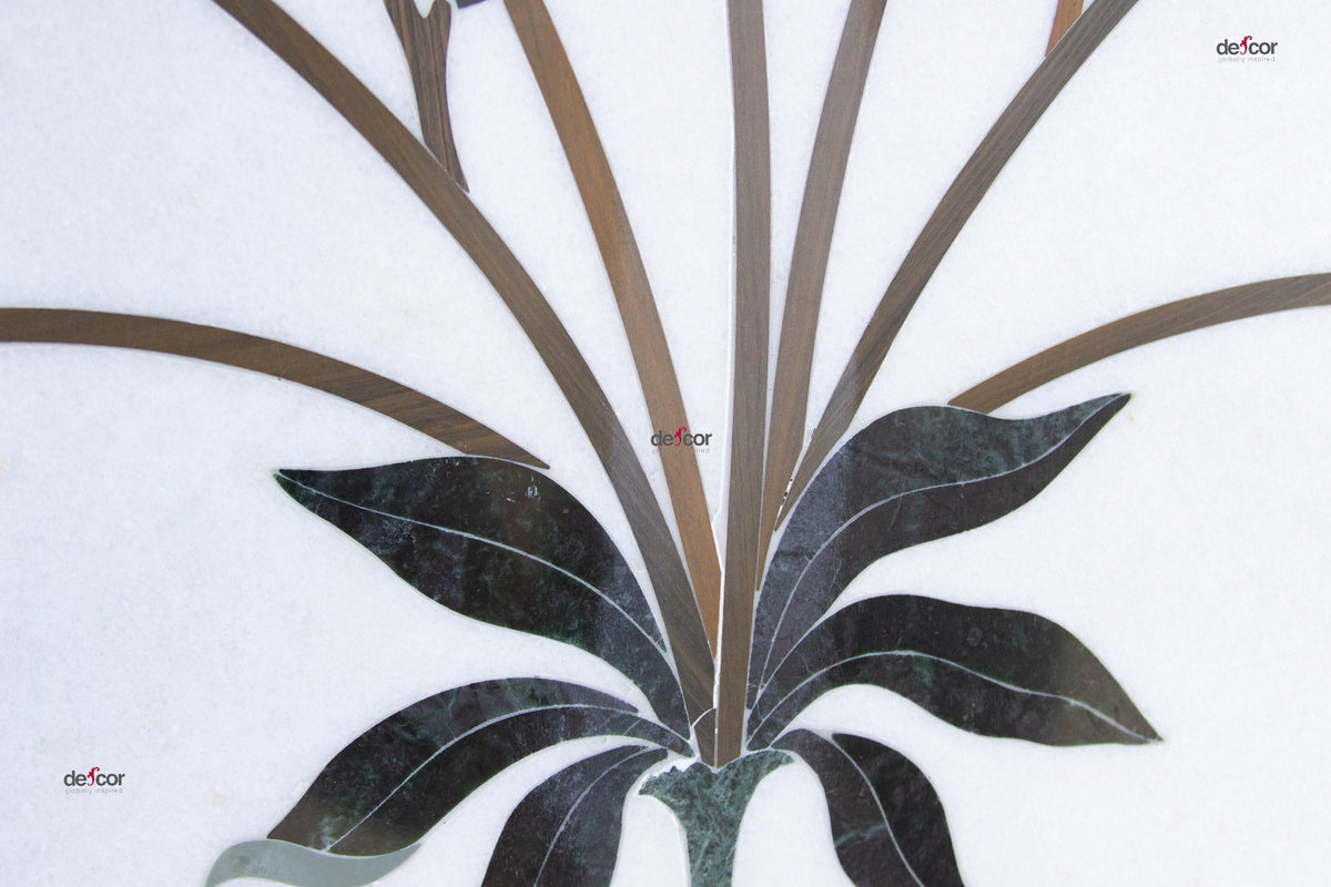 Marble Gemstone Inlay Campanula Wall Panel
