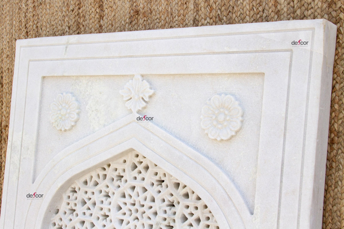 Taj Carved Marble Jali Door Panel
