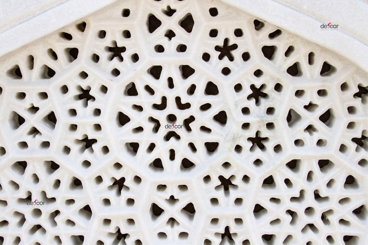 Taj Carved Marble Jali Door Panel