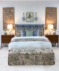 NH Mandeville Collection Blush and Navy Chinoiserie Euro Pillow