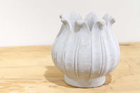 Carved White Marble Lotus Vase-Agra