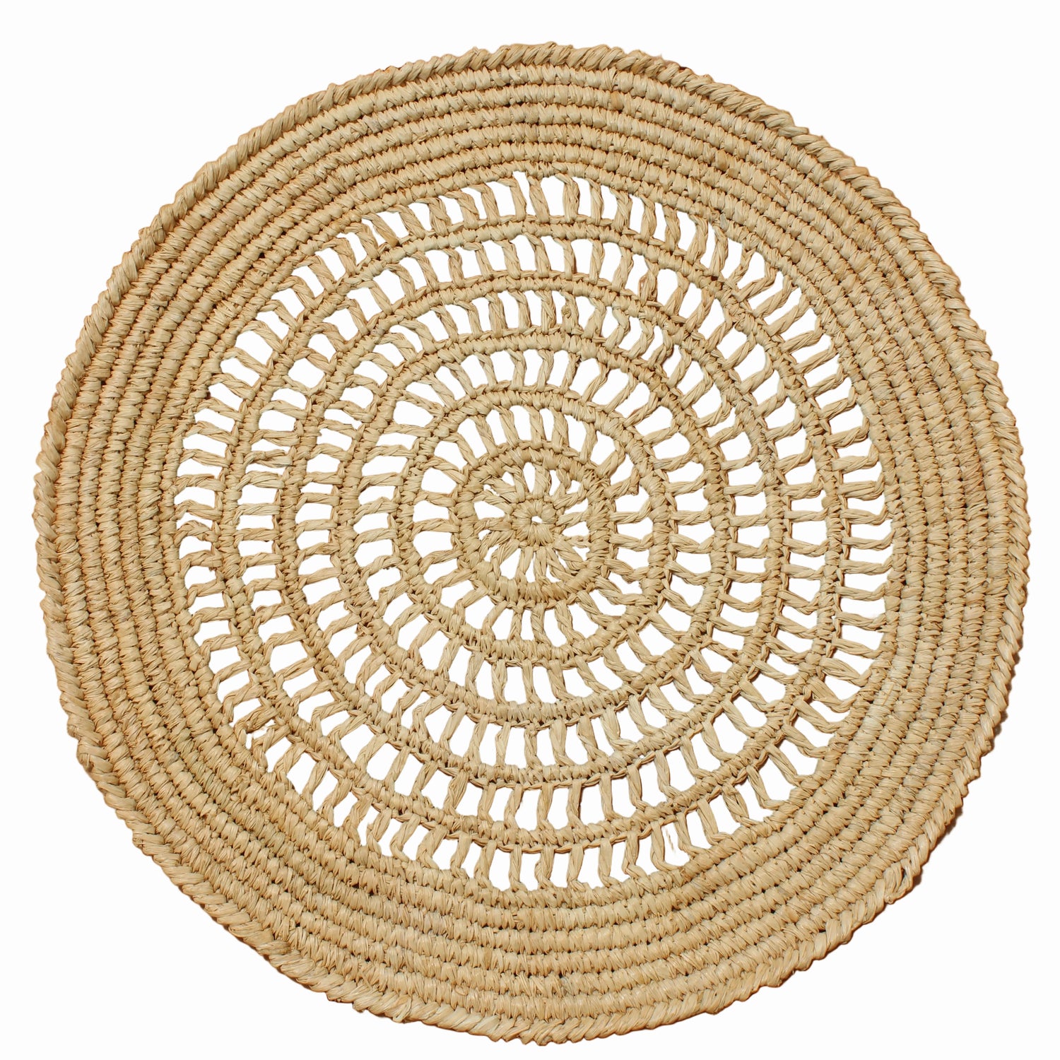 Tous Les Jours Raffia Crochet Placemat – 14"